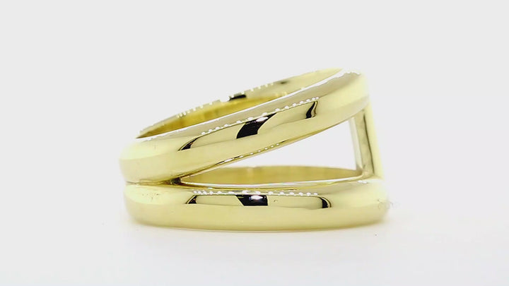 Ladies Large Wide Contemporary Ring #4, Up to 11.7 mm Wide, 1.7 mm Thick in 14K Yellow Gold