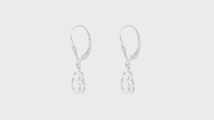 11mm Small Ohm Charm Lever Back Earrings  in Sterling Silver