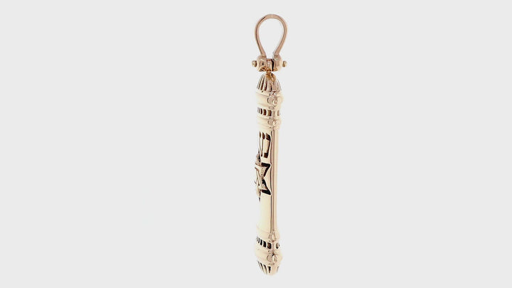 Extra Large Mezuzah Charm, 48mm in 18K Yellow Gold