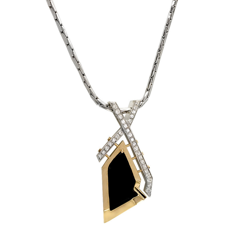 Designer Onyx and Diamond Pendant
