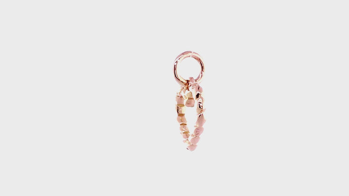 Small Open Heart Rope Charm in 14K Pink, Rose Gold