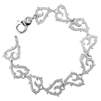 Diamond Guarded Love Heart Bracelet, 2.60 in 14k White Gold