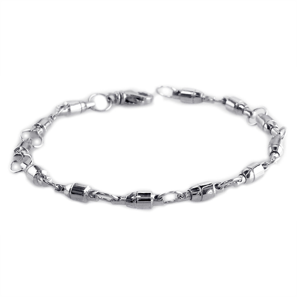 4mm Size Fishing Swivel Bracelet in Sterling Silver, 8.5 Inches – Sziro  Jewelry