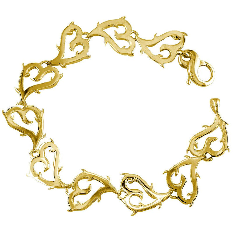 Guarded Love Heart Bracelet in 14k Yellow Gold