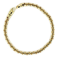 5mm Rounded Box Link Bracelet, 8.5 Inches in 14K Yellow Gold
