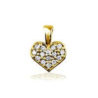 Small Diamond Heart Charm, 0.15CT in 18K Yellow Gold