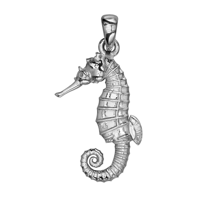 Medium Seahorse Charm in 14k White Gold
