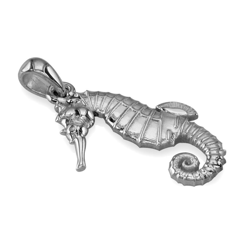 Medium Seahorse Charm in 14k White Gold