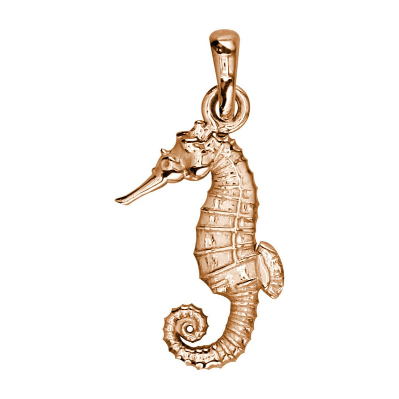 Small Seahorse Charm in 14k Pink Gold