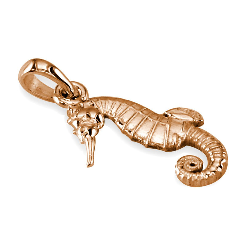 Small Seahorse Charm in 14k Pink Gold