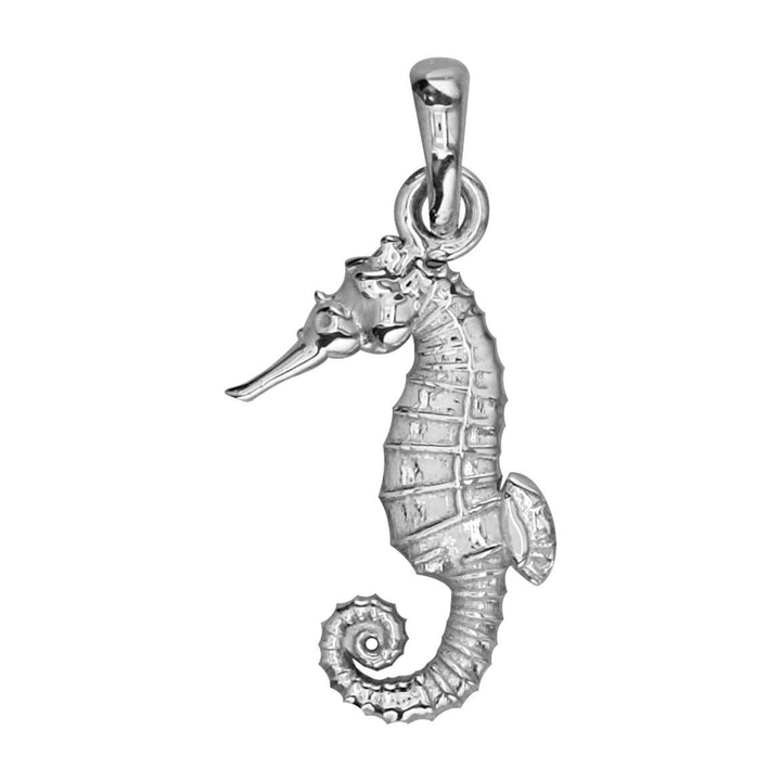 Small Seahorse Charm in 14k White Gold