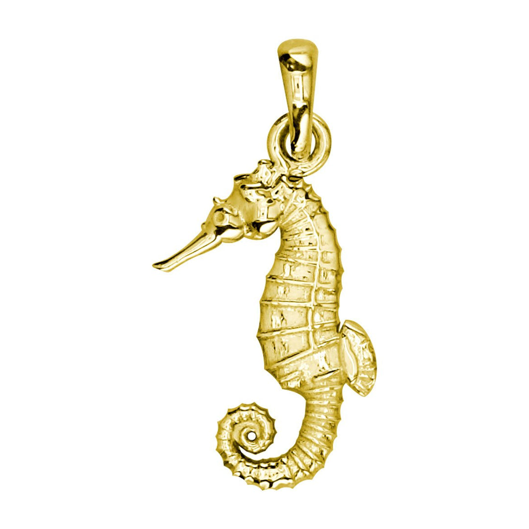 Small Seahorse Charm in 14k Yellow Gold