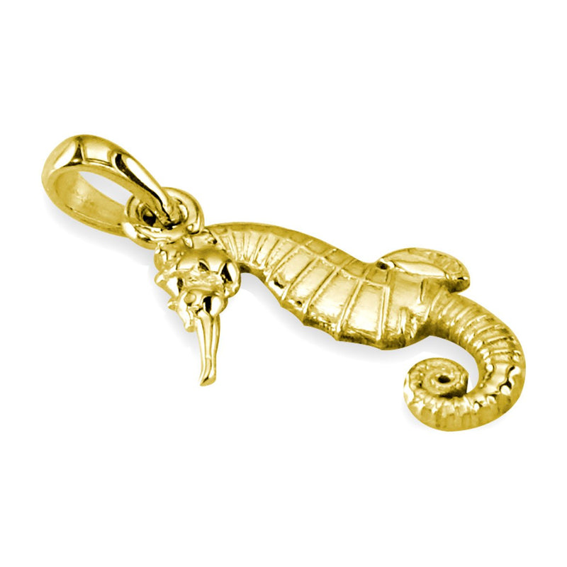 Small Seahorse Charm in 14k Yellow Gold