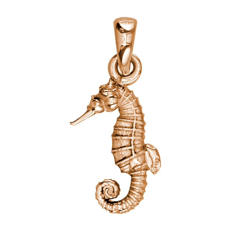 Mini Seahorse Charm in 14k Pink Gold