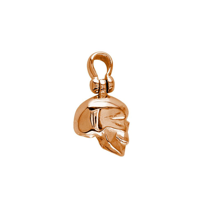 Small Solid 3D Skull Charm in 18K Pink, Rose Gold