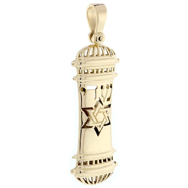 Extra Large Mezuzah Charm, 48mm in 14K Yellow Gold