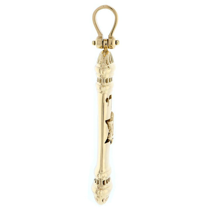 Extra Large Mezuzah Charm, 48mm in 14K Yellow Gold