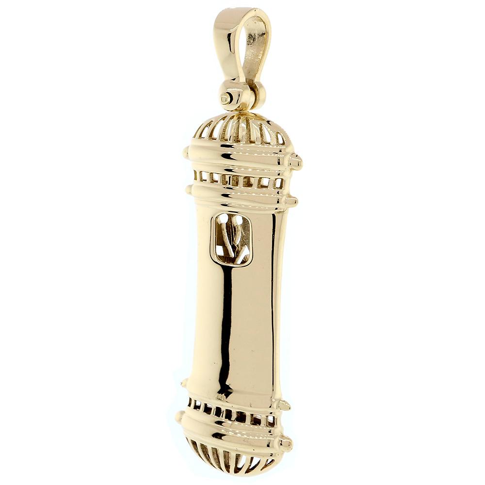 Extra Large Mezuzah Charm, 48mm in 18K Yellow Gold