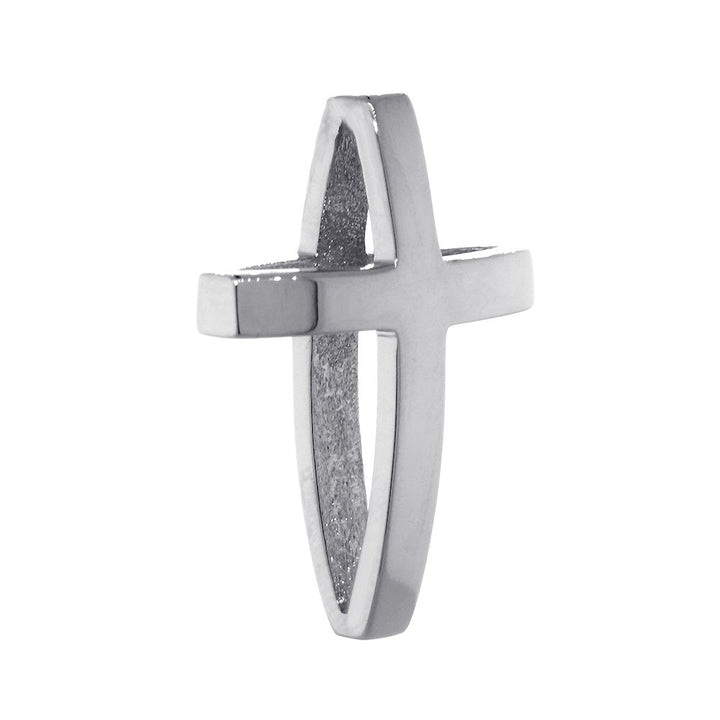 22mm 3D Open Cross Charm in Sterling Silver