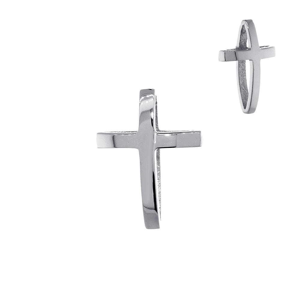 13mm 3D Open Cross Charm in Sterling Silver