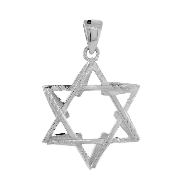 Small Jewish Star of David Hockey Sticks Charm in Sterling Silver