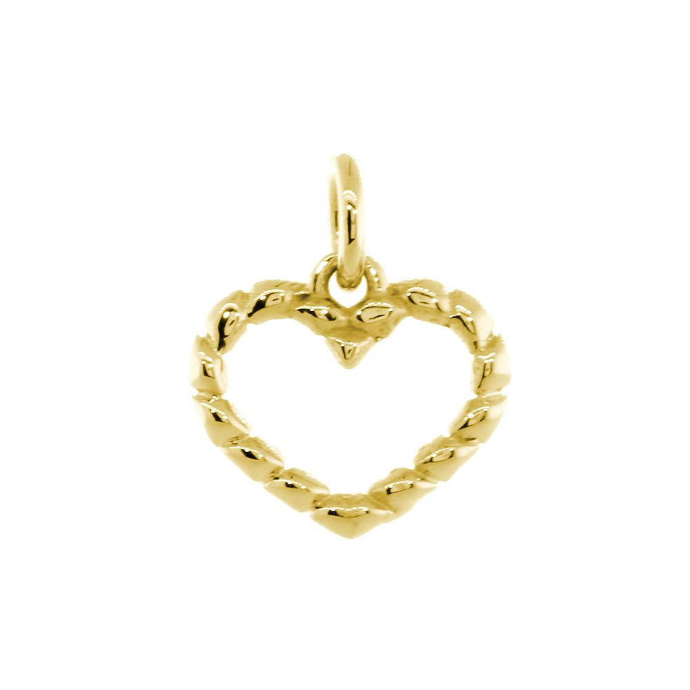 a♡ Small Open Heart Rope Charm in 14K Yellow Gold – Sziro Jewelry