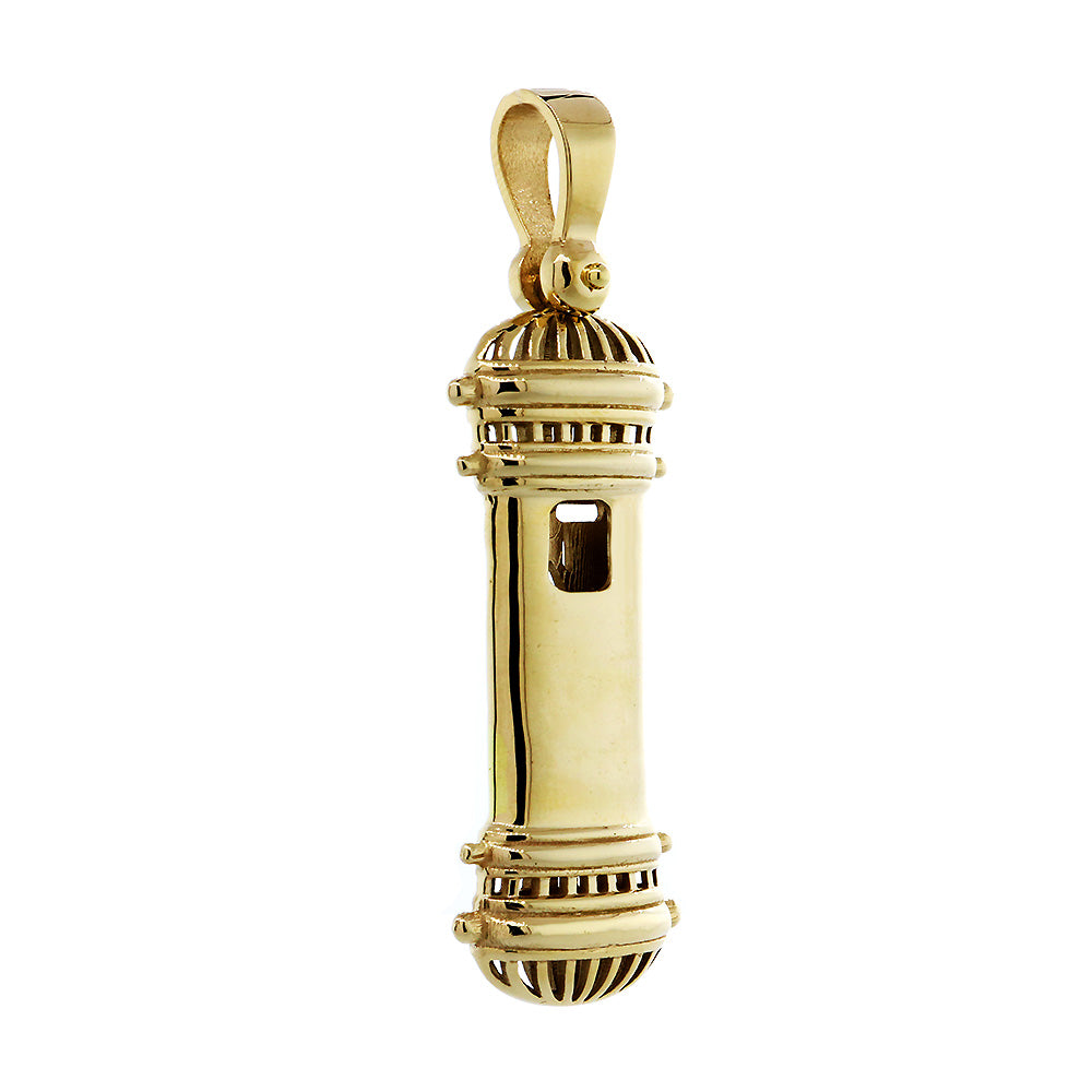 Large Mezuzah Charm, 39mm in 14K Yellow Gold