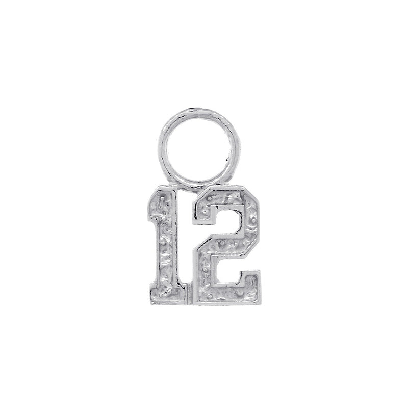 7mm Any Jersey Number Earring Charm  in Sterling Silver