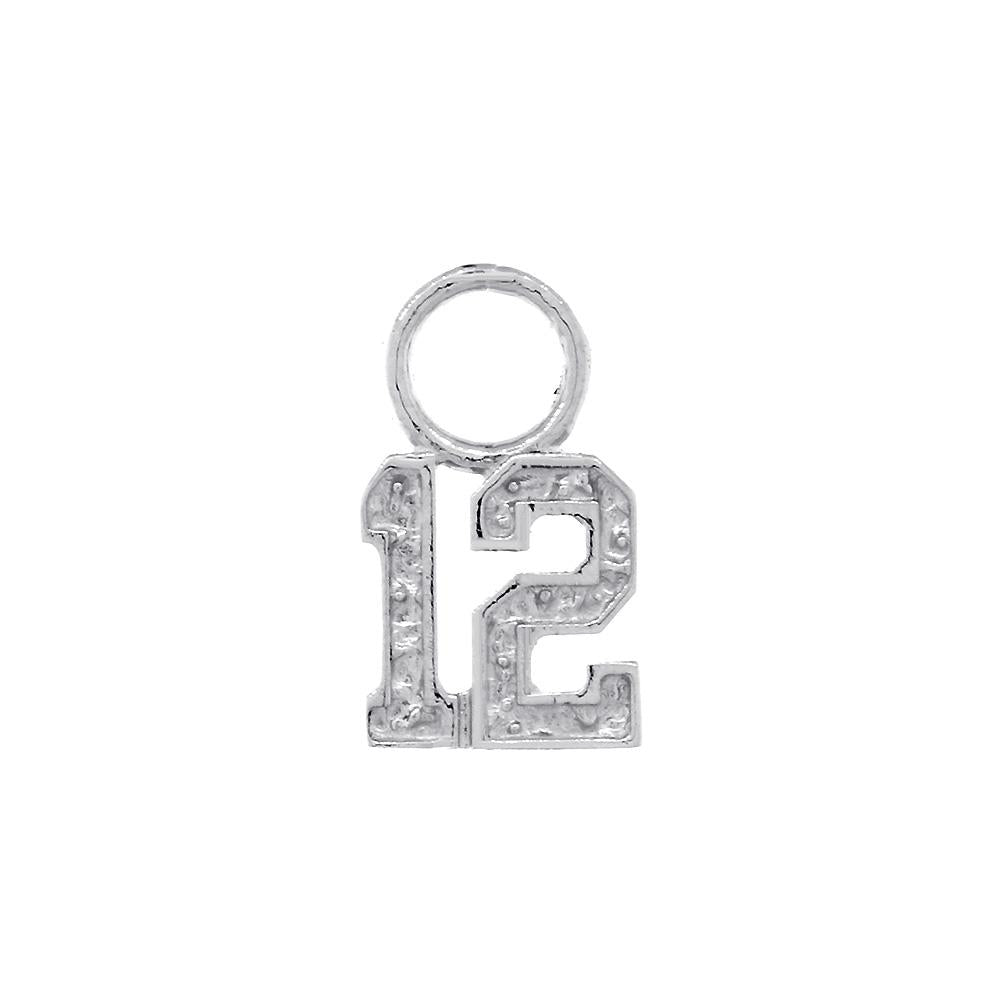 7mm Any Jersey Number Earring Charm  in 14k White Gold