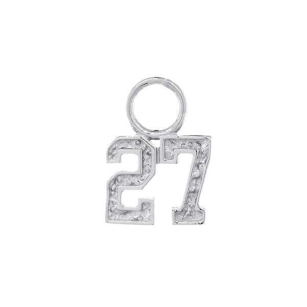 7mm Any Jersey Number Earring Charm  in 14k White Gold