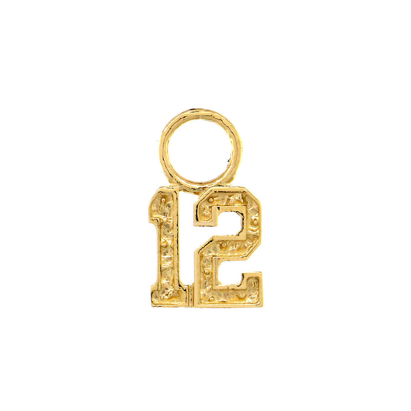 7mm Any Jersey Number Earring Charm  in 14k Yellow Gold