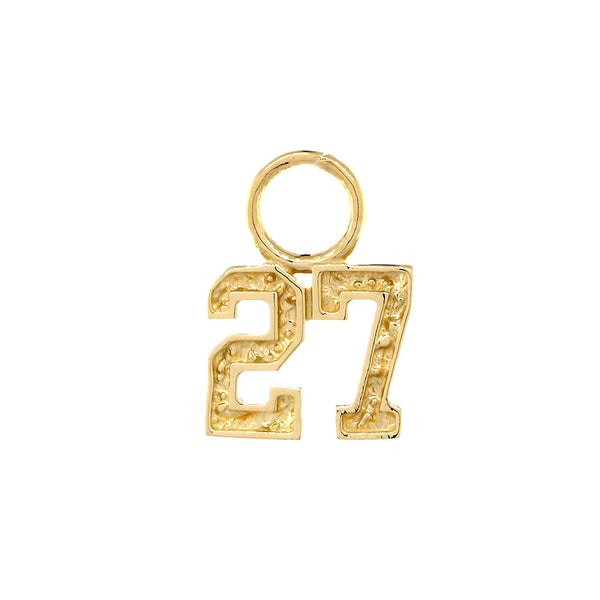 7mm Any Jersey Number Earring Charm  in 14k Yellow Gold