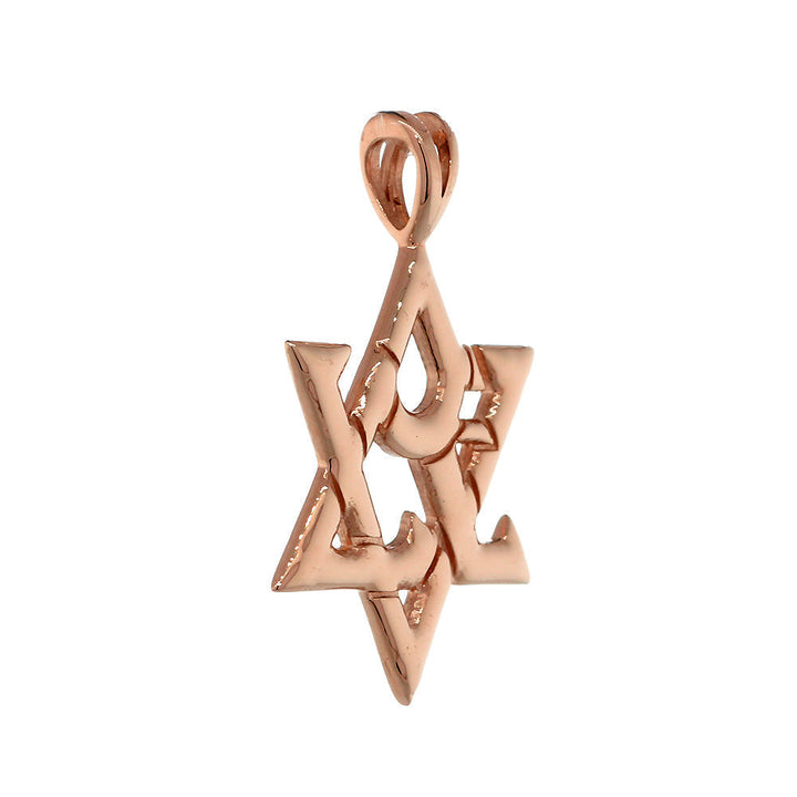 19 mm Love  Jewish Star of David Charm in Sterling Silver