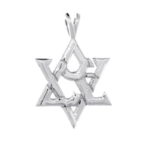 19 mm Love  Jewish Star of David Charm in Sterling Silver