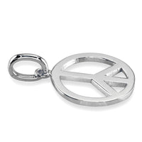 Large Peace Sign Charm, 1 Inch in Sterling Silver