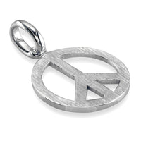 Large Peace Sign Charm, 1 Inch in Sterling Silver