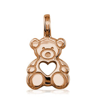 Medium Size Thick Sziro Bear with Open Heart in 14K Pink, Rose Gold