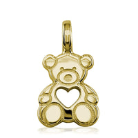 Medium Size Thick Sziro Bear with Open Heart in 18K Yellow gold