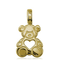 Small Size Thick Sziro Bear with Open Heart in 18K Yellow gold