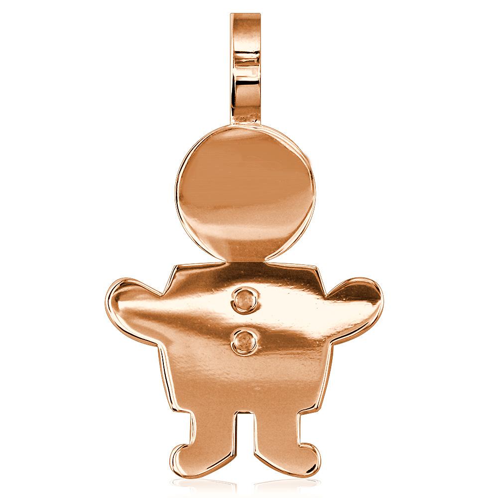 Extra Large Sziro Boy Charm for Mom, Grandma in 14k Pink Gold