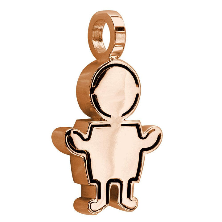 Extra Large Sziro Boy Charm for Mom, Grandma in 18k Pink Gold