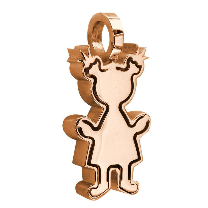 Extra Large Sziro Girl Charm for Mom, Grandma in 18k Pink Gold
