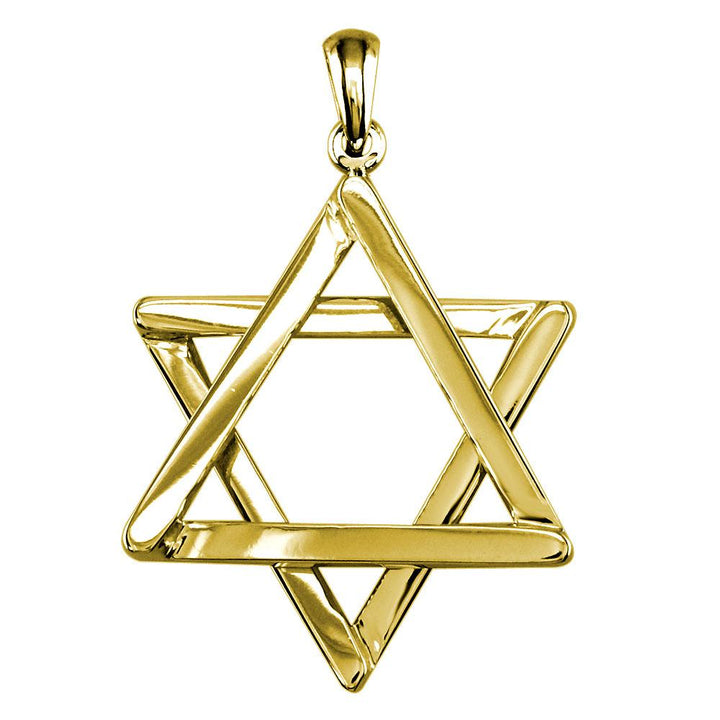 Medium Jewish Star of David Sticks Charm in 14K Yellow Gold