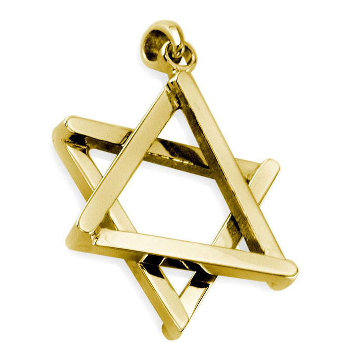 Medium Jewish Star of David Sticks Charm in 14K Yellow Gold