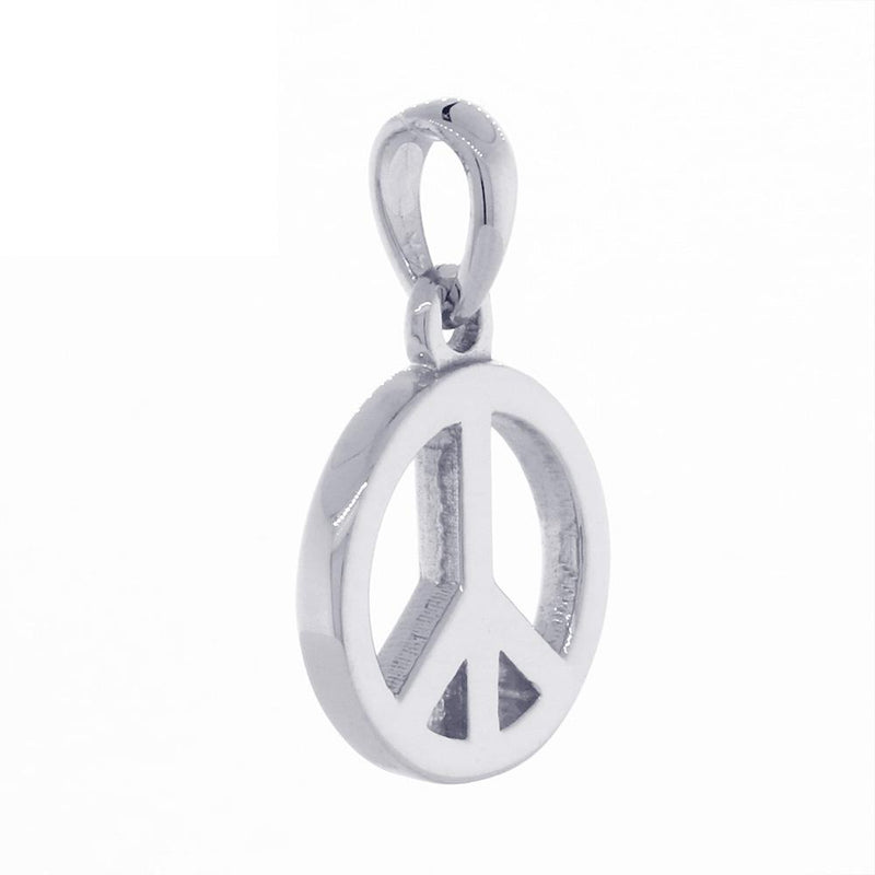 Small Solid Peace Sign Charm in Sterling Silver