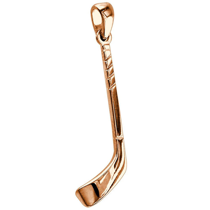 Left Handed Ice Hockey Stick Charm in 18K Pink, Rose gold