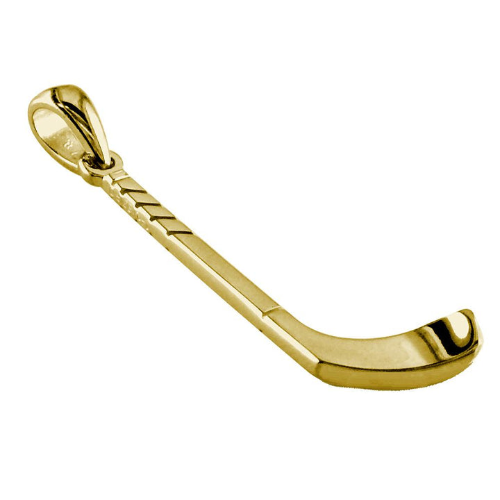 Left Handed Ice Hockey Stick Charm in 18K Yellow Gold