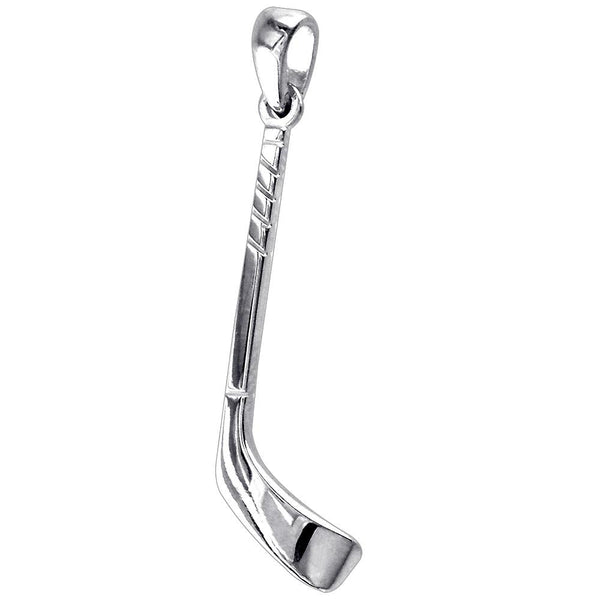 Right Handed Ice Hockey Stick Charm in Sterling Silver