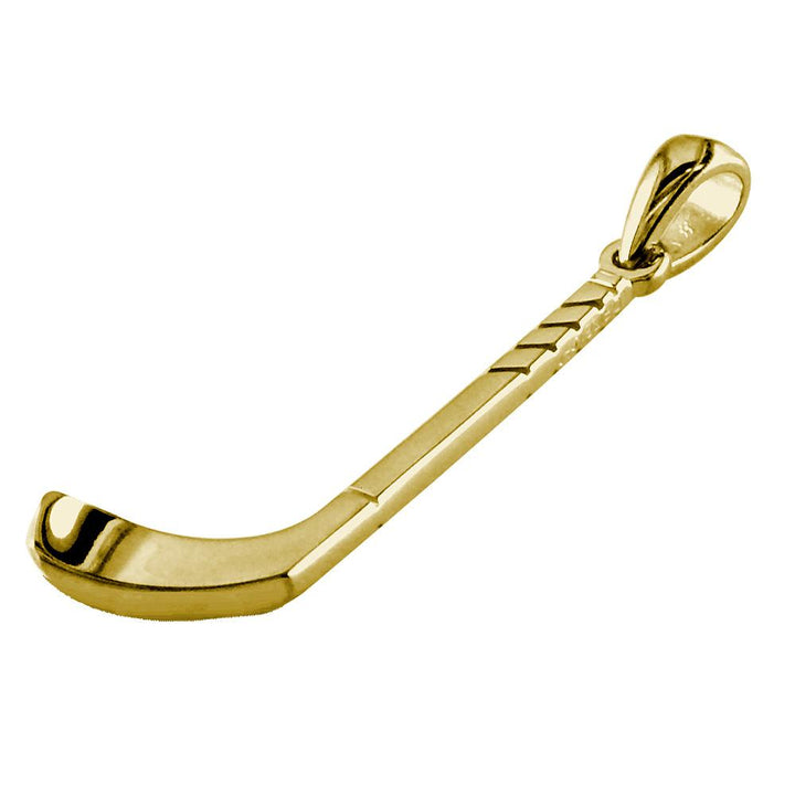 Right Handed Ice Hockey Stick Charm in 14K Yellow Gold