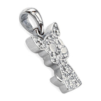 Small Diamond Chihuahua Dog Charm, 0.20CT in 14K White Gold